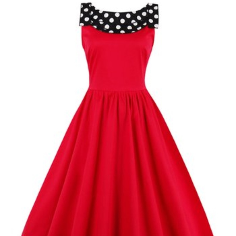 NWT Sucrefas Red Retro Sleeveless Dress Size 12